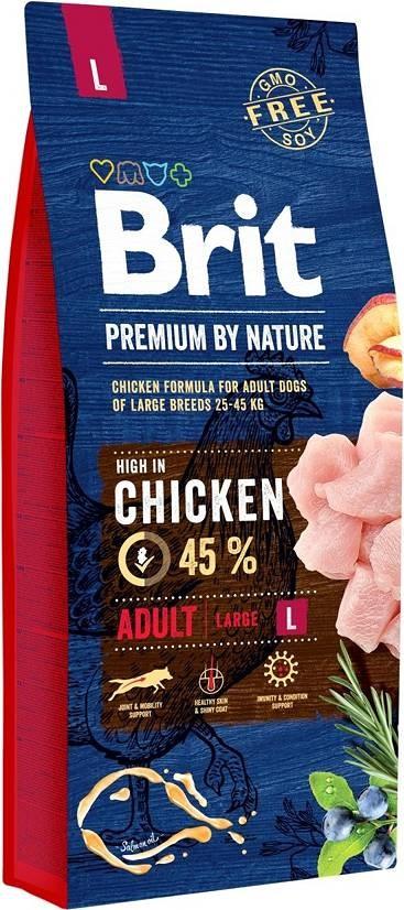 Hundefoder Brit Premium by Nature Adult Large Chicken, tørfoder - 15 kg billede