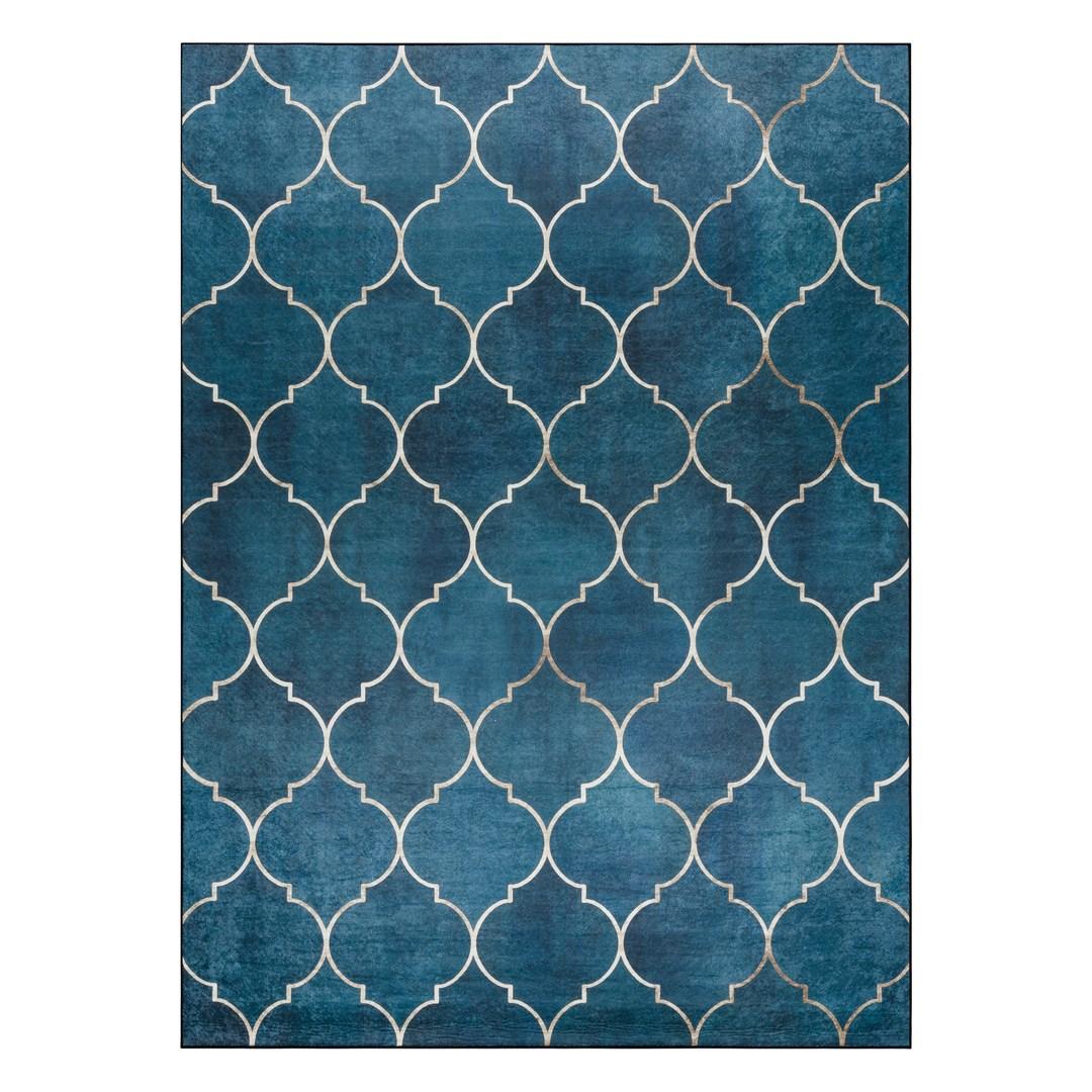 Gulvtæppe - Hakano Arlen Clover, indigo, moderne, 160×220 cm billede