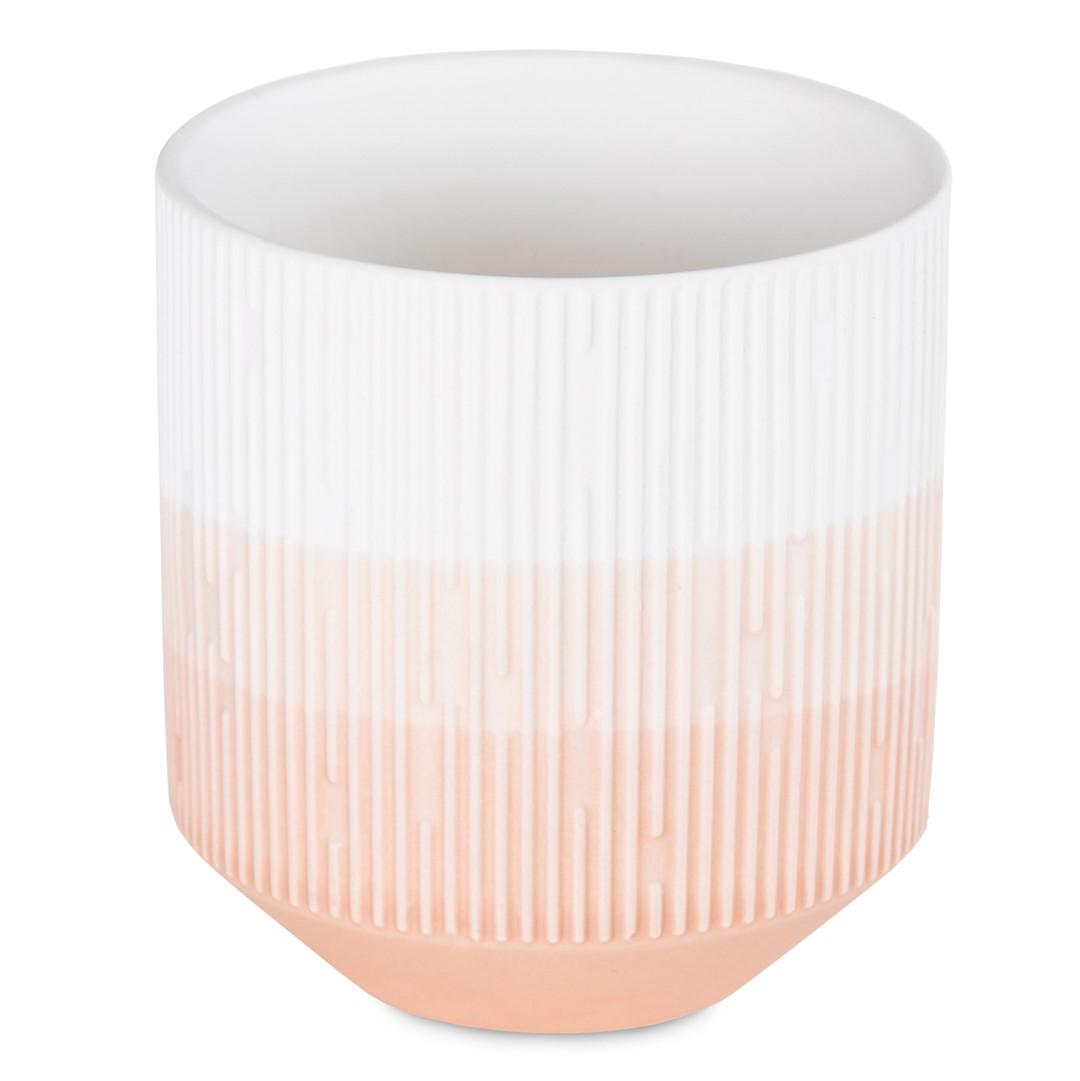 Lysestage - AmeliaHome FINO, koral/hvid, moderne keramik billede