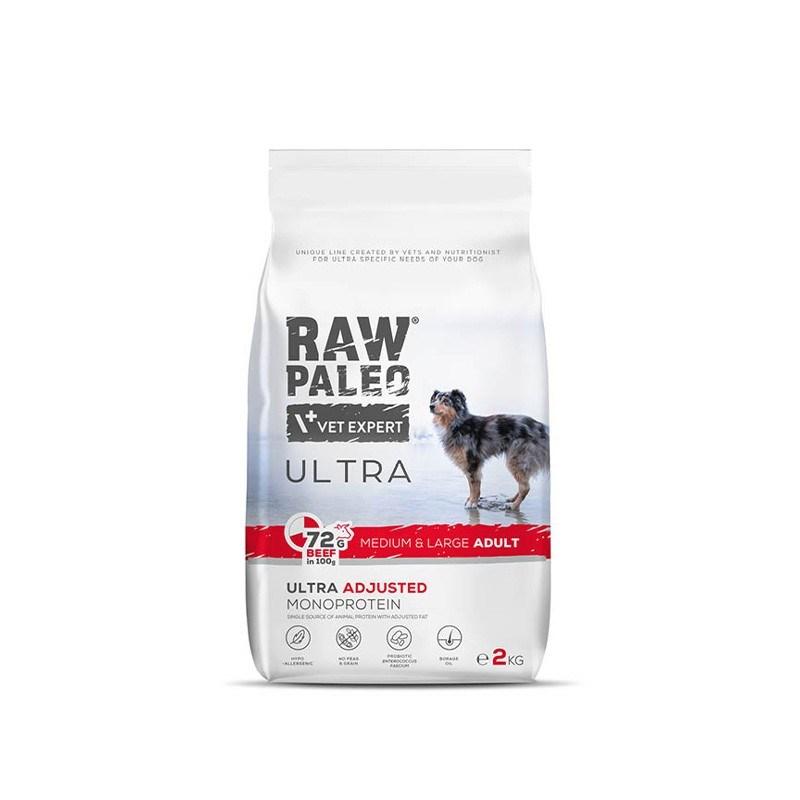 Hundefoder tørfoder VetExpert Raw Paleo Ultra Medium & Large Adult Beef 10 kg billede