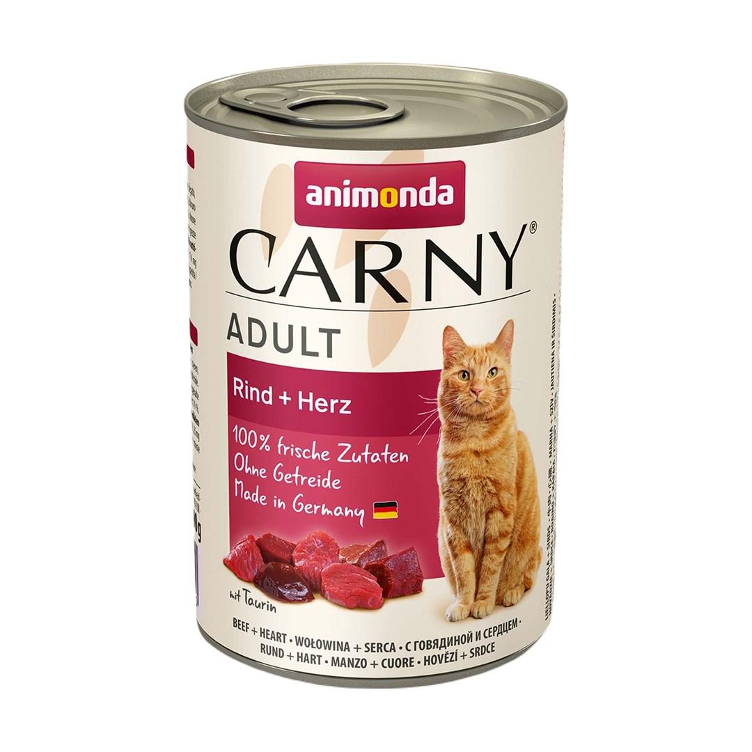 Vådfoder til kat – Animonda Carny Adult, oksekød & hjerte, 400 g billede