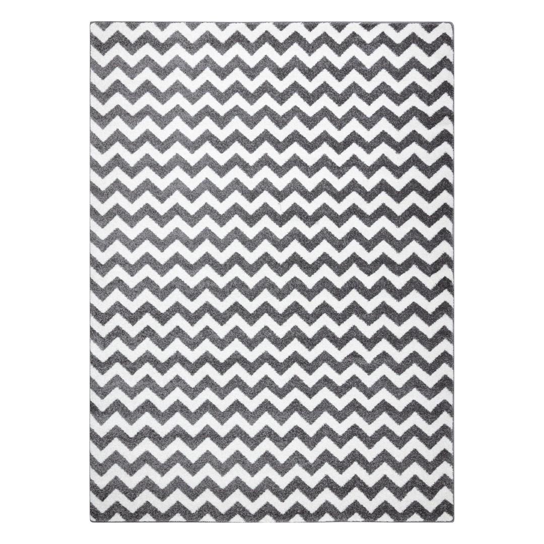 Gulvtæppe grå zigzag 160×220 - Hakano Esmesa billede