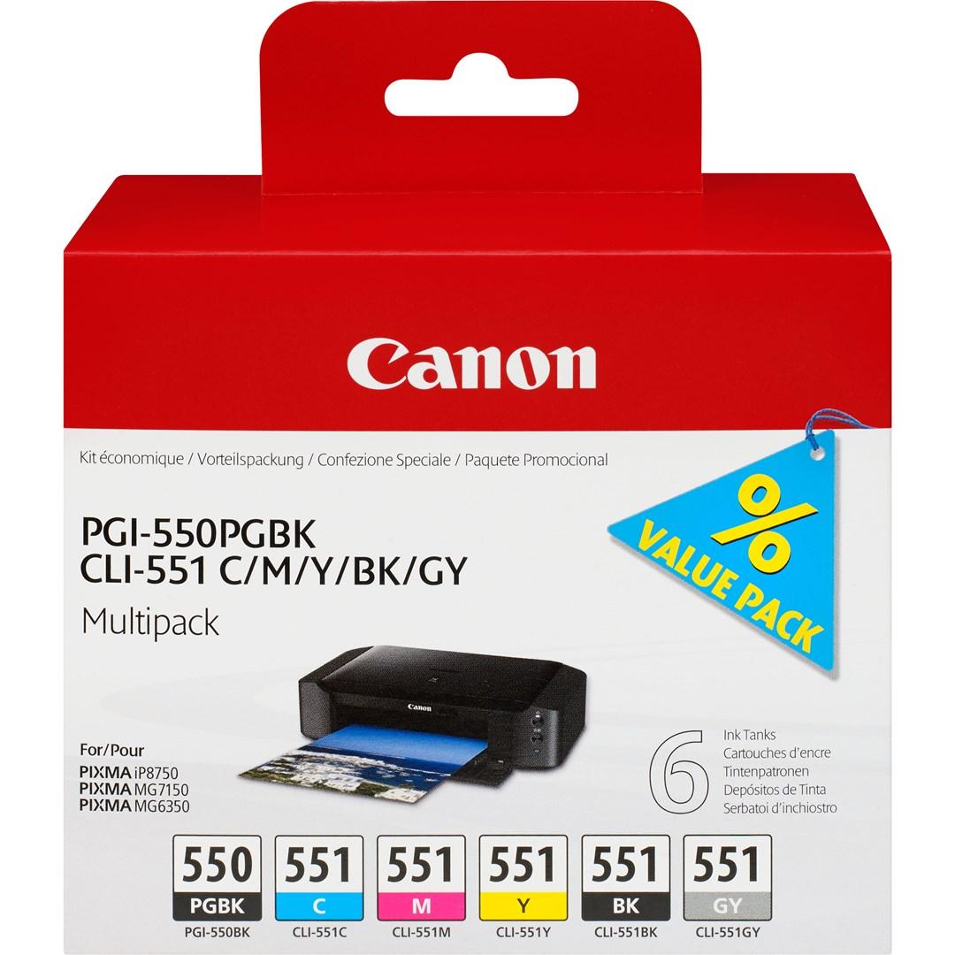 Blækpatron multipack Canon PGI-550/CLI-551 PGBK/C/M/Y/BK/GY