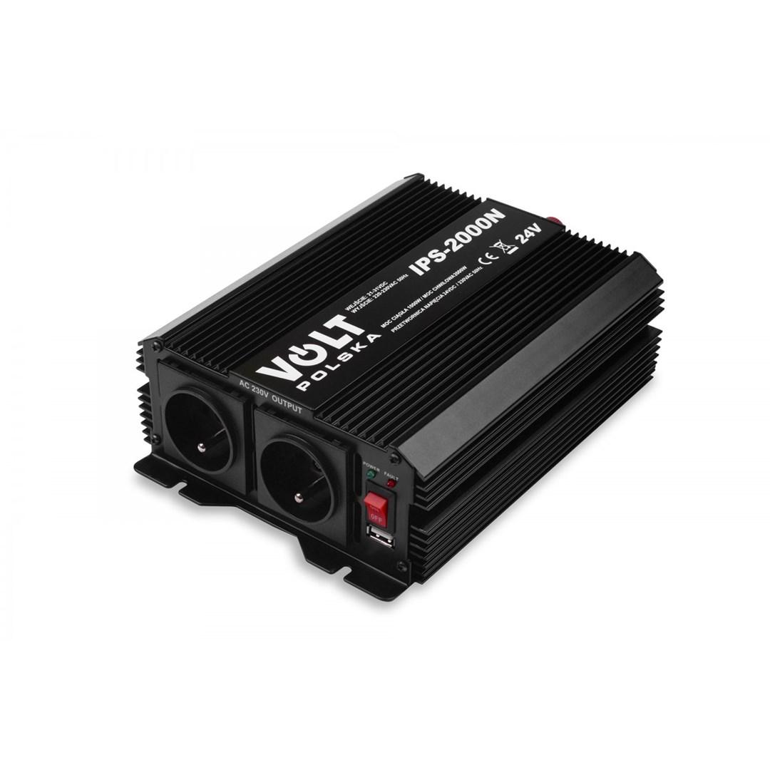 Strøminverter Volt Polska IPS-2000N 24V til 230V - 1.000/2.000 W billede