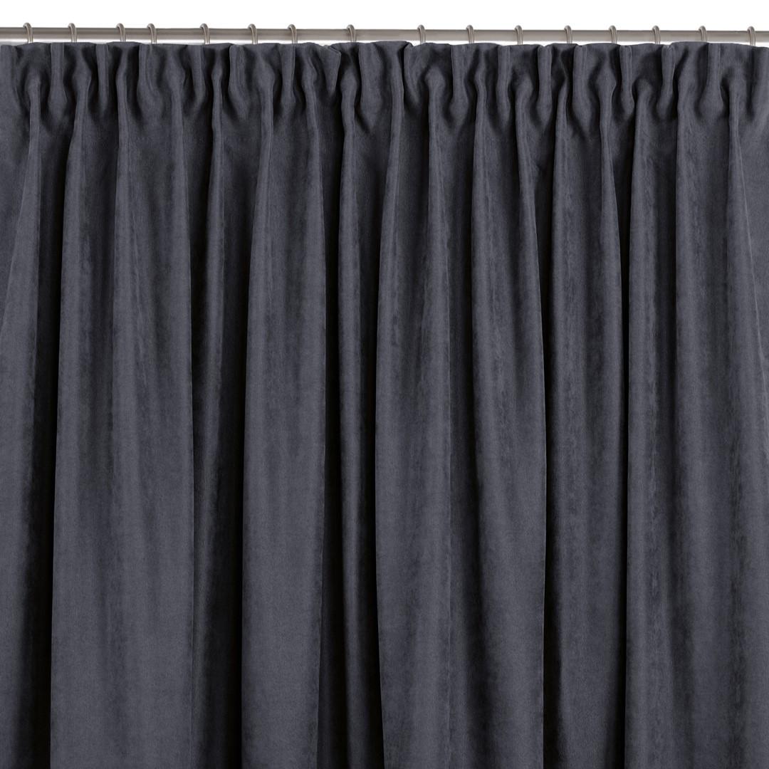 Mørklægningsgardin 560×300 cm - HOMEDE MILANA, grafit, klassisk, chenille billede