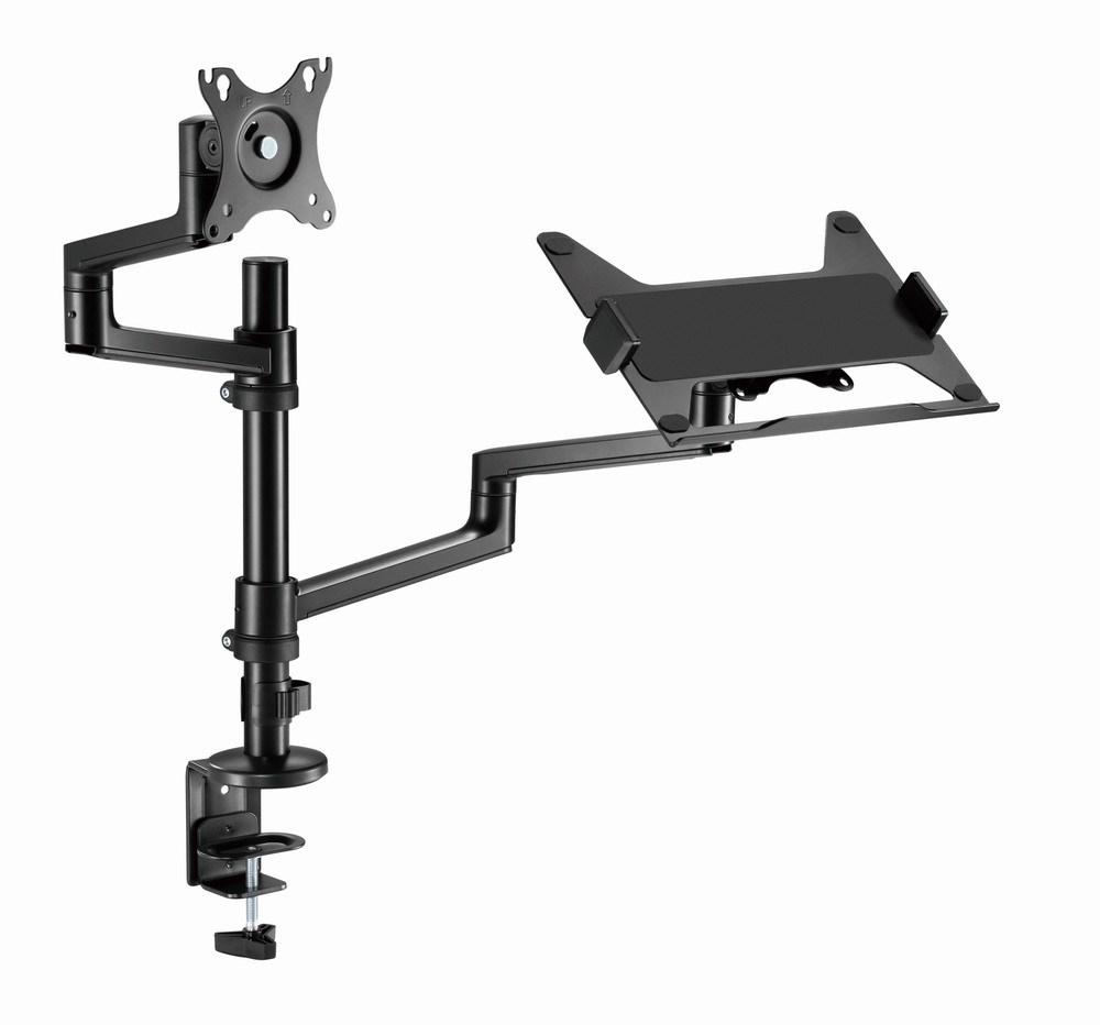 Skærmholder til bord Gembird MA-DA-04, 17-32" med laptopbakke - sort billede
