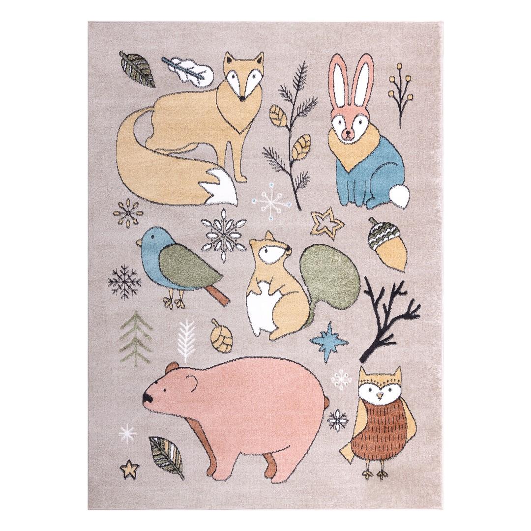 Gulvtæppe til børneværelse Hakano Beo Forester 80×150 - beige billede