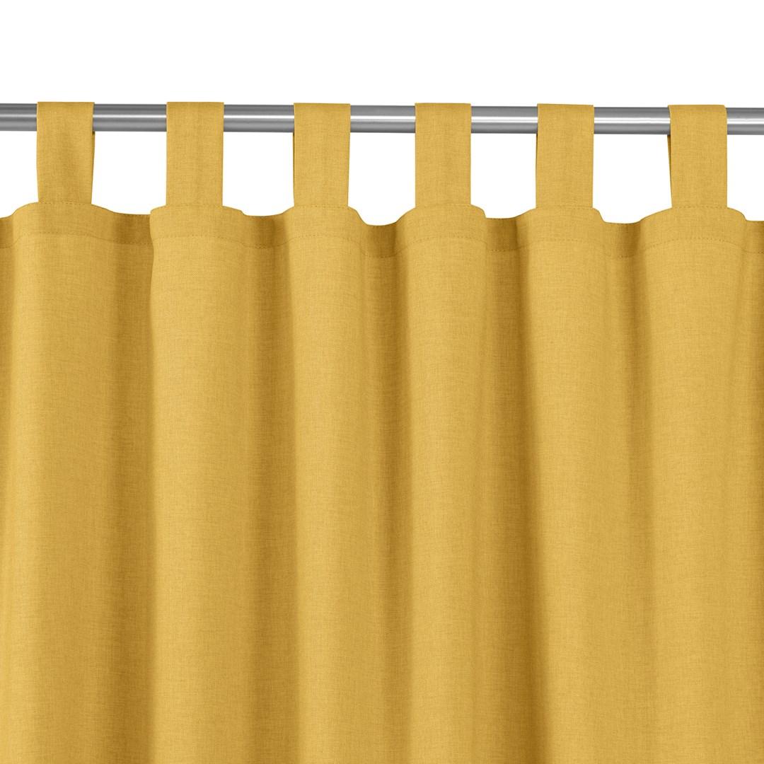 Mørklægningsgardin med stropper 10 cm - HOMEDE CARMENA, sennepsgul, 140x300 billede