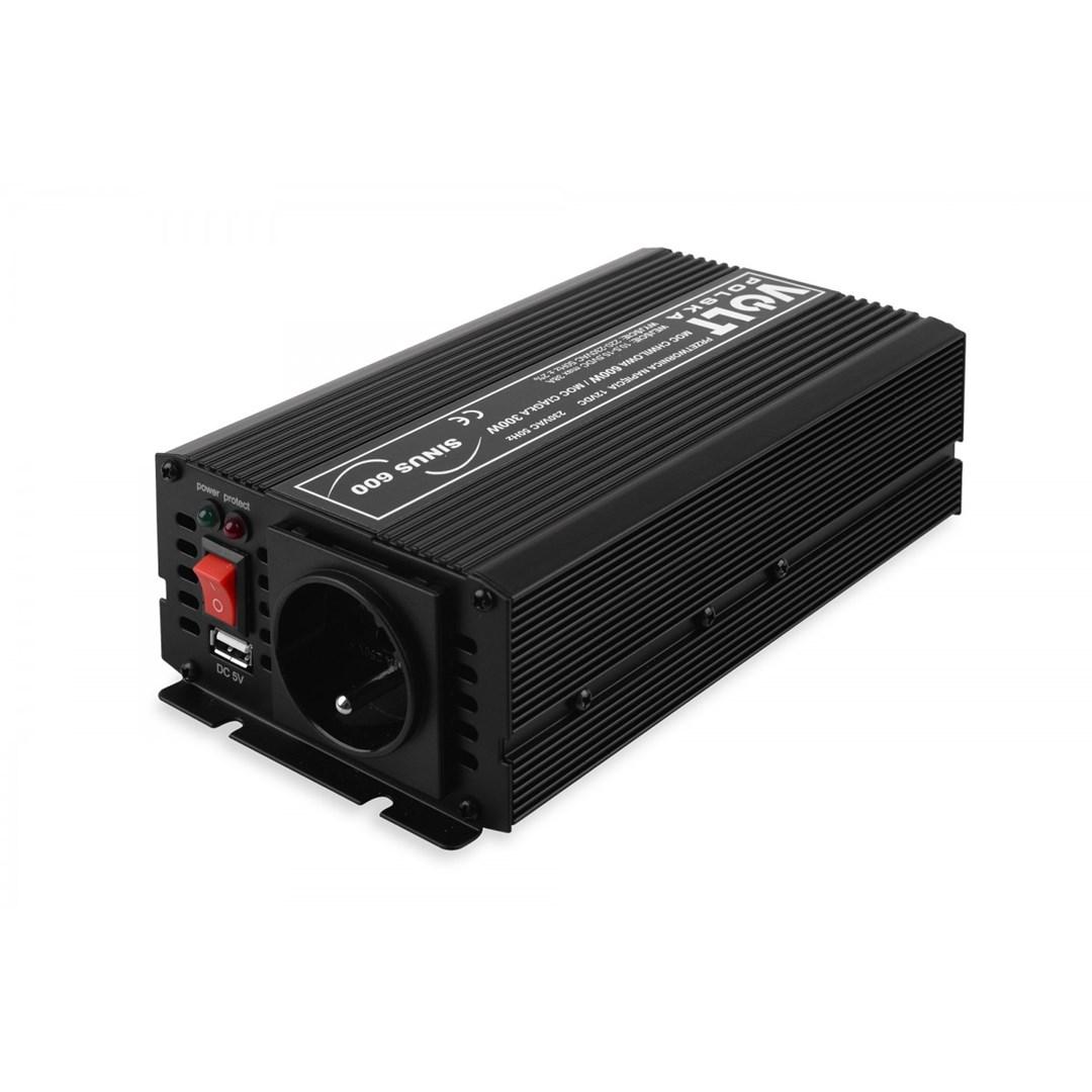 StrÃ¸minverter 12V til 230V â Volt Polska Sinus 600 (300/600 W) billede