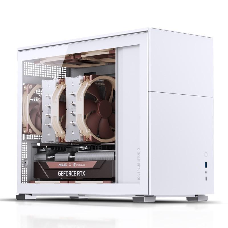 PC kabinet Micro-ATX Jonsbo D31 med hÃ¦rdet glas â hvid billede