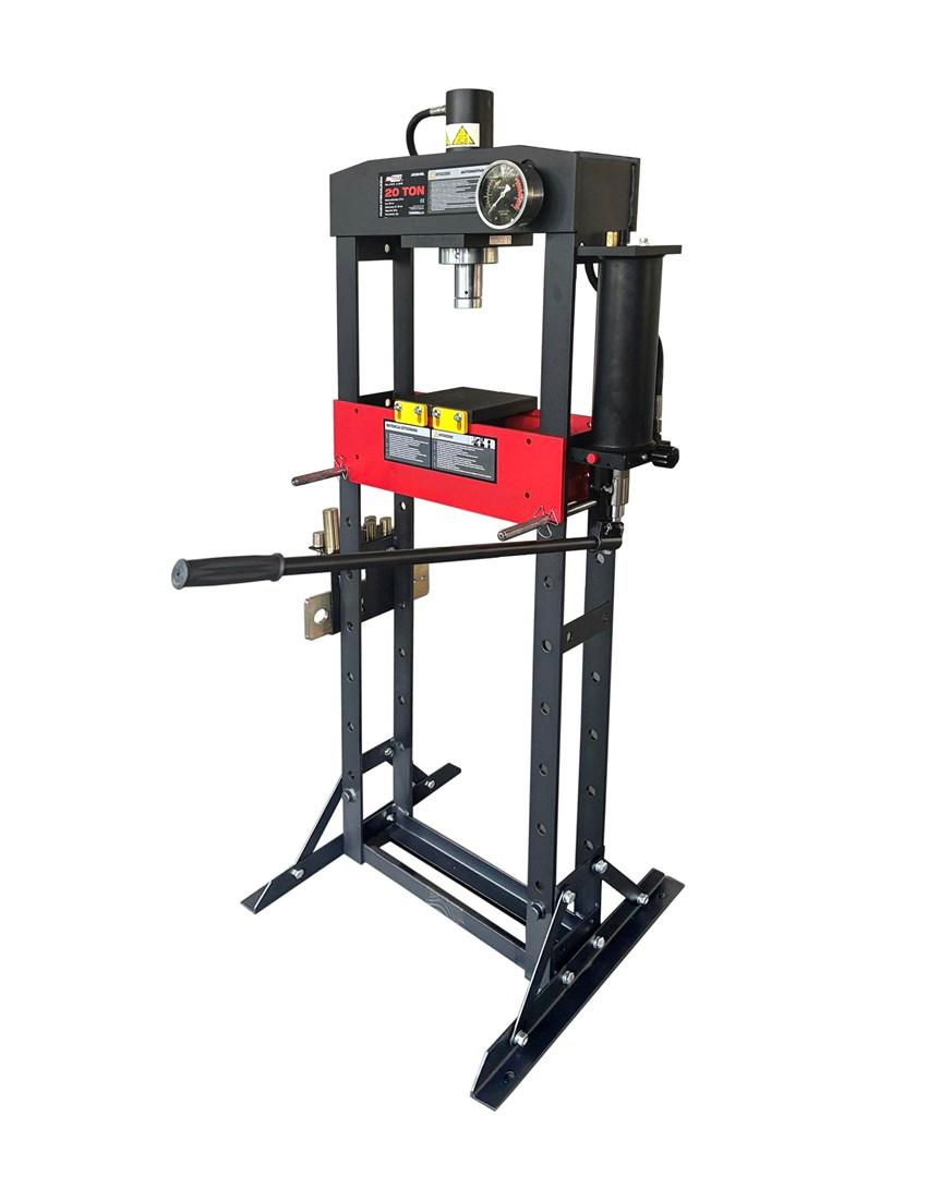 Hydraulisk presse 20 ton med manometer - AWTOOLS Black Line billede
