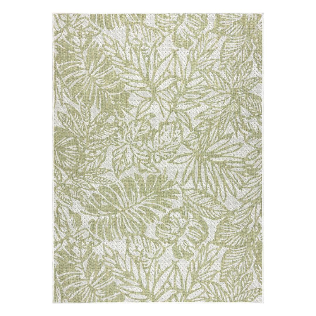 Gulvtæppe - Hakano Vinea Leaves, creme/grøn, 160×220 cm billede
