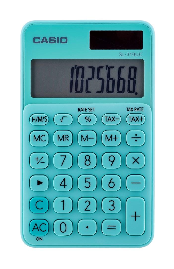 Lommeregner Casio SL-310UC-GN - grøn lomme-model, 10 cifre billede