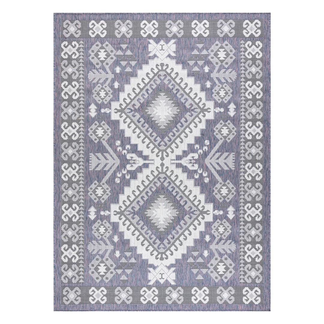 Gulvtæppe blå 120x170 - Hakano Vinea Aztec billede