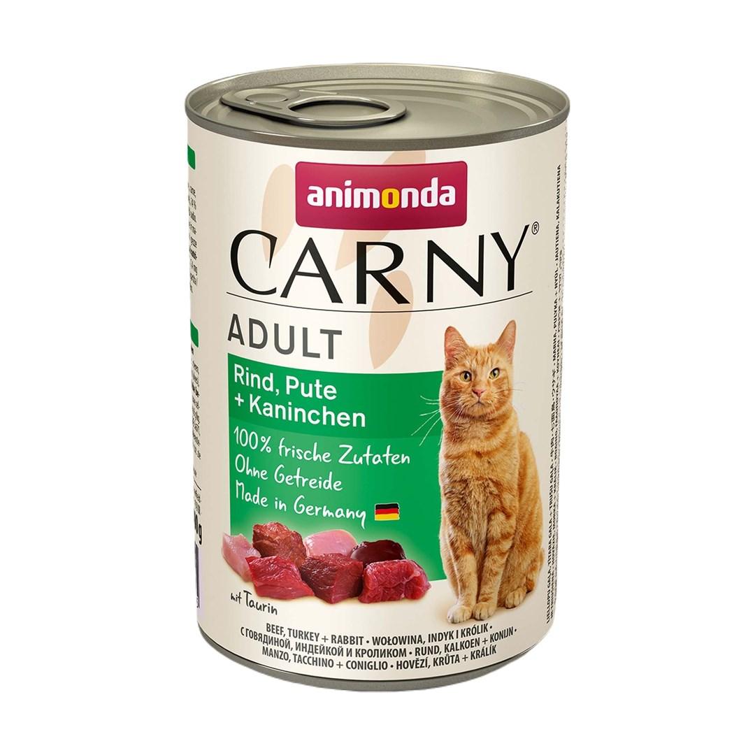 VÃ¥dfoder til kat â Animonda Carny Adult okse, kalkun & kanin 400 g billede