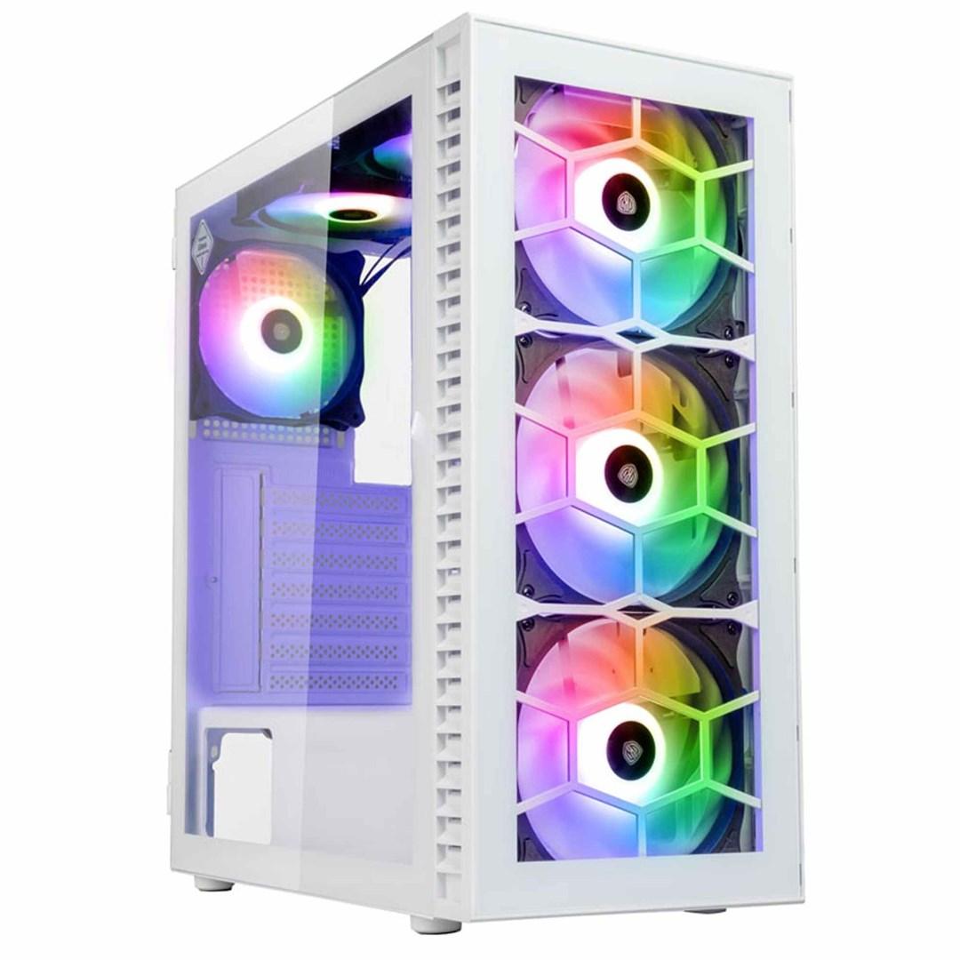 PC kabinet KOLINK Observatory HF Glass ARGB Midi-Tower - hvid