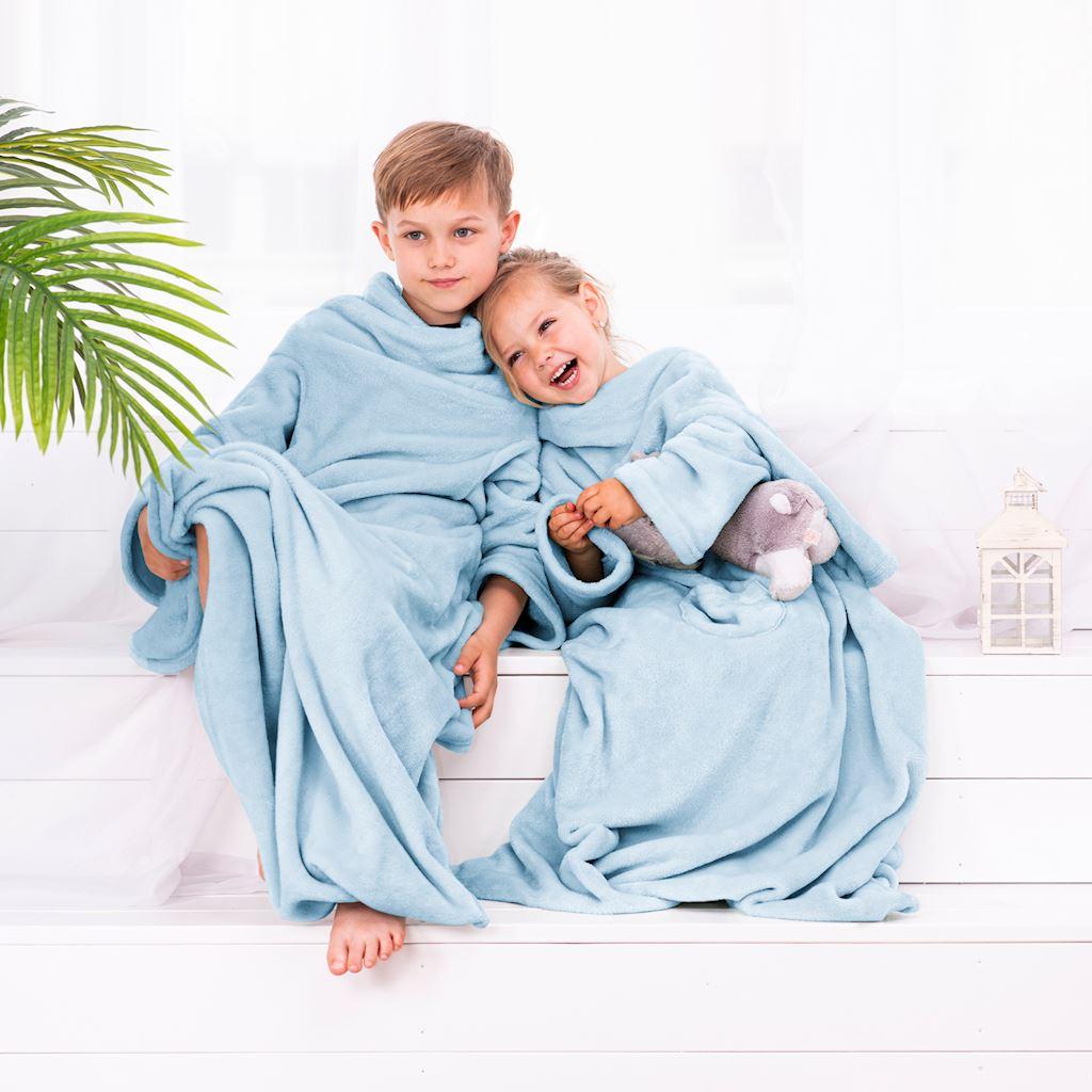 Sengetæppe til børn DecoKing Lazykids - himmelblå, 90×105 cm billede