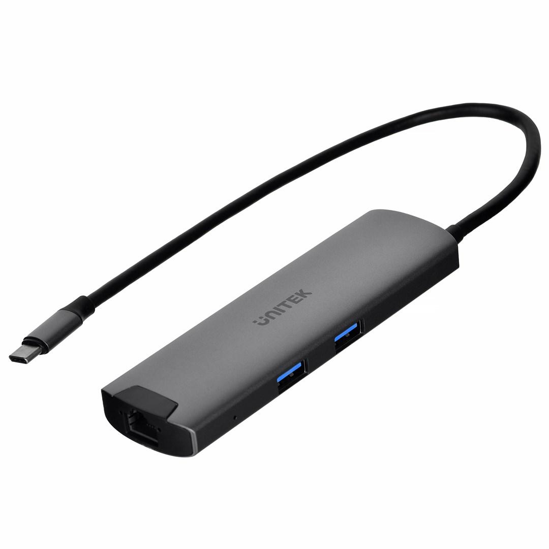 USB-C hub UNITEK H1112F â 5 Gbit/s, HDMI, RJ-45, PD 100 W billede