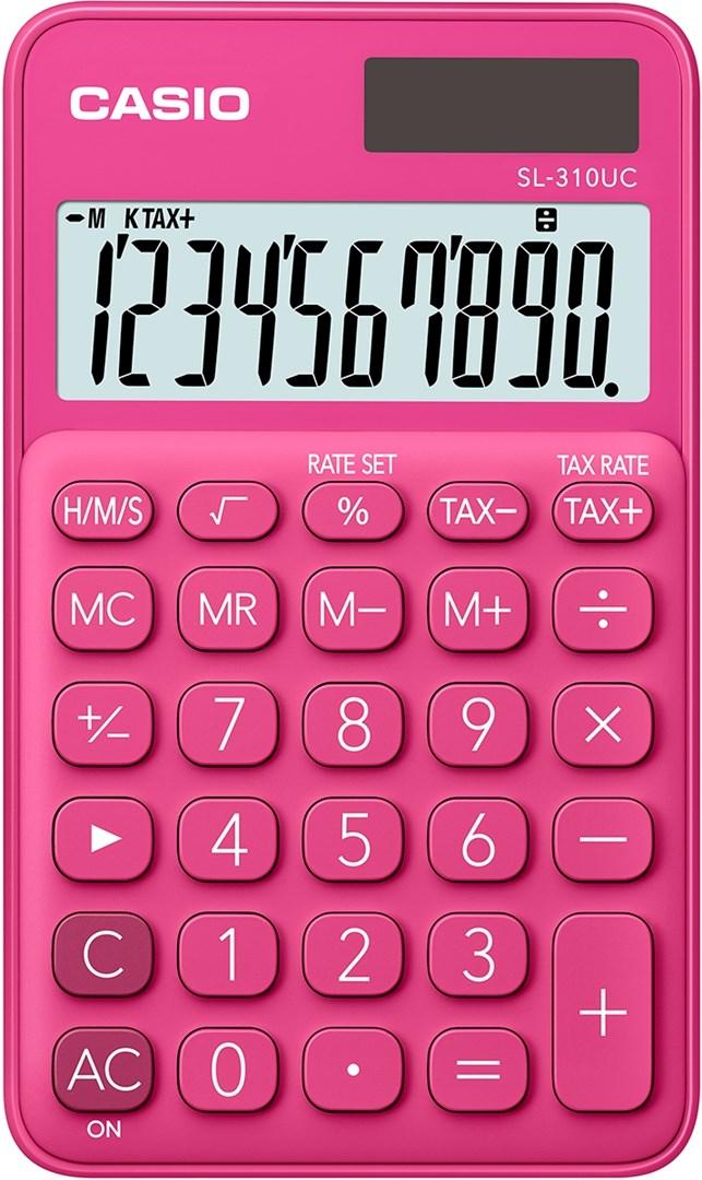 Lommeregner Casio SL-310UC-RD - rød, 10-cifret display billede