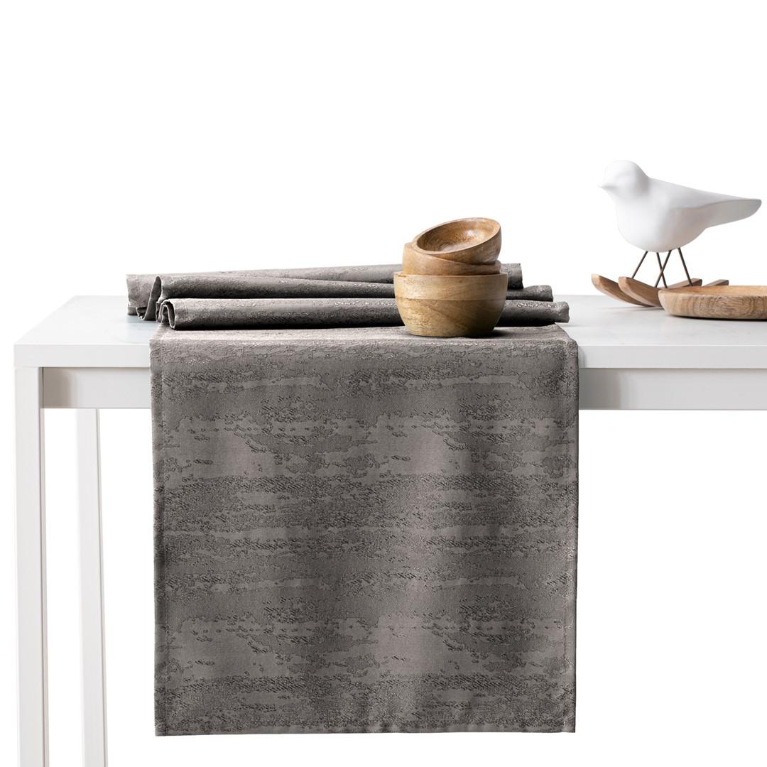 Dug sæt AmeliaHome Vesta - brun, præget, 115×180 + bordløber 35×180 billede