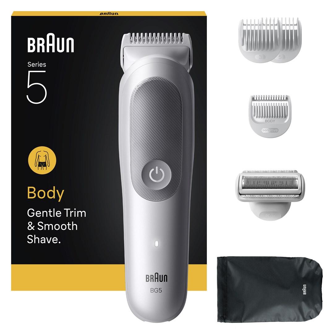 KropshÃ¥rtrimmer Braun Series 5 BG5 â lysegrÃ¥, Wet & Dry billede