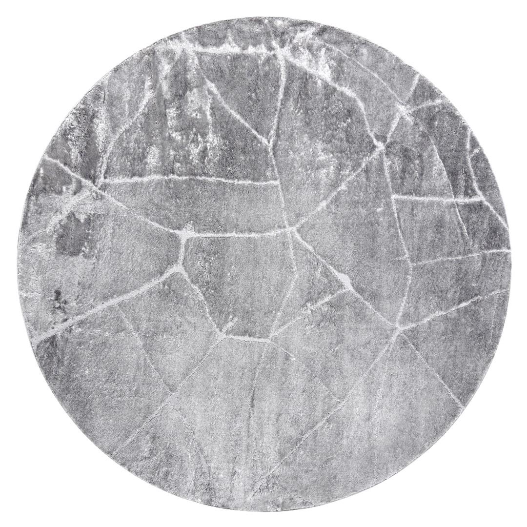 Rundt gulvtæppe Hakano Trex Marble 2 - grå 120 cm billede