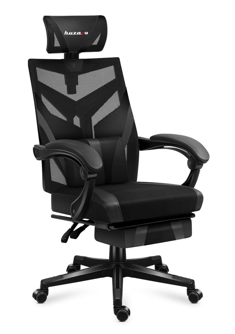 Gamerstol Huzaro Combat 5.0 â sort mesh med fodstÃ¸tte billede