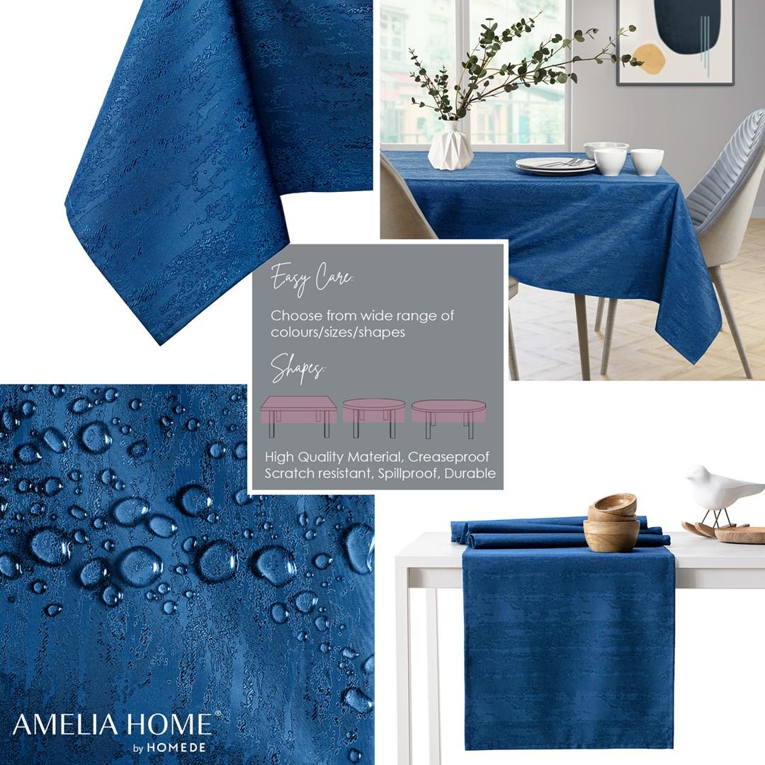Dug indigo 100x100 - AmeliaHome Vesta, præget og smudsafvisende billede