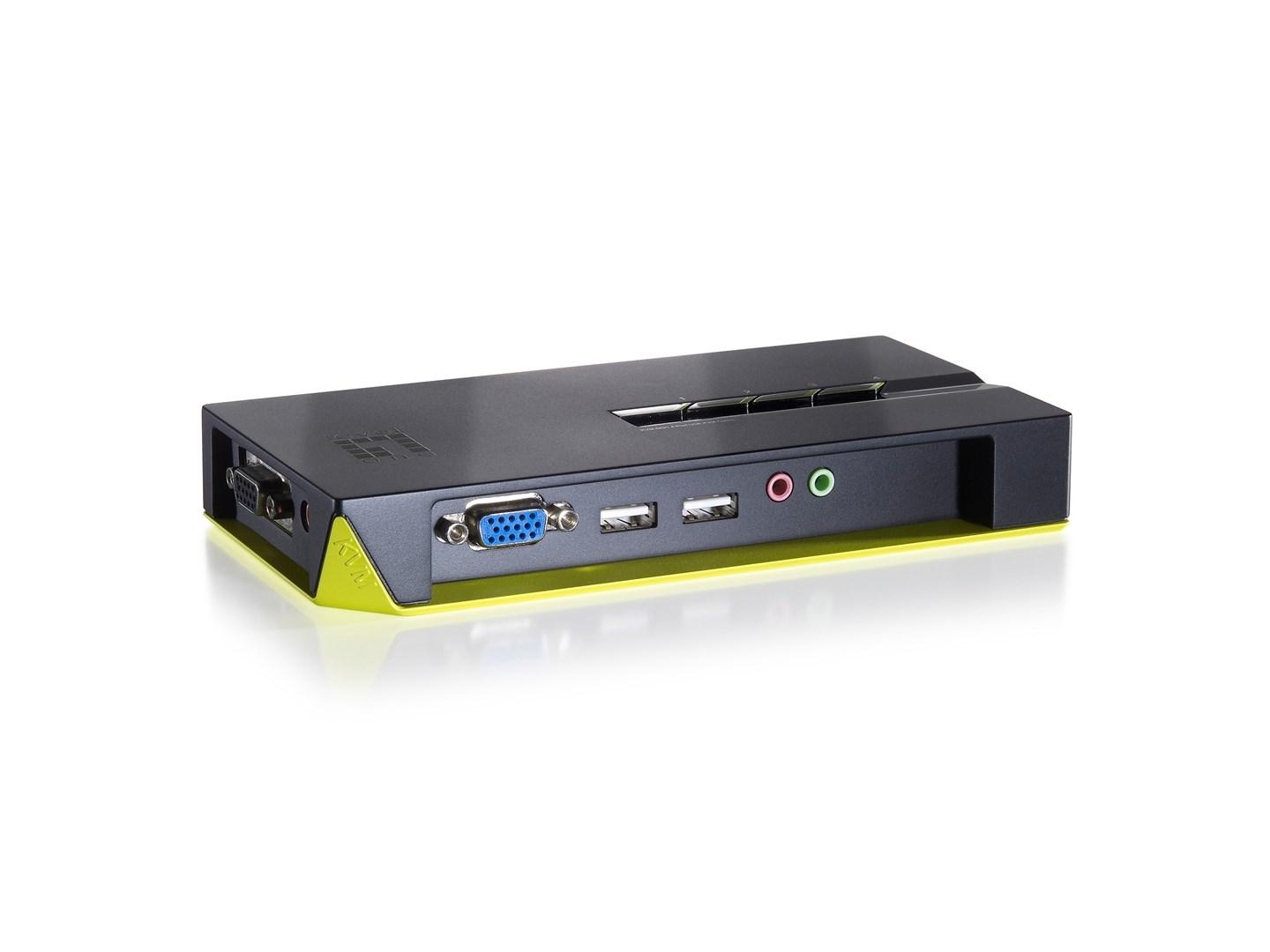 KVM-switch 4-port USB VGA med lyd - LevelOne