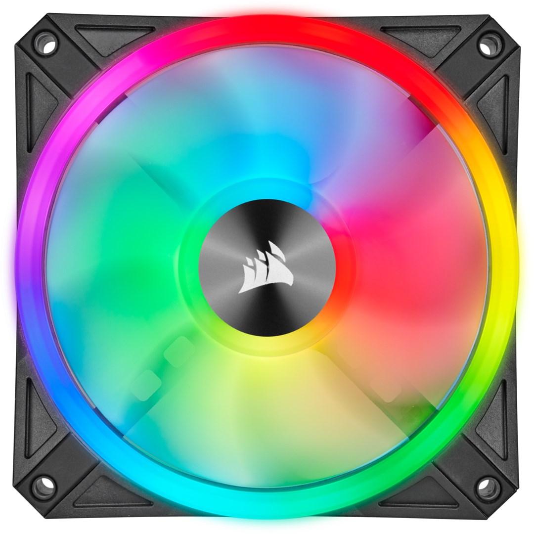 Kabinetventilator 140 mm – Corsair iCUE QL140 RGB, sort/grå billede