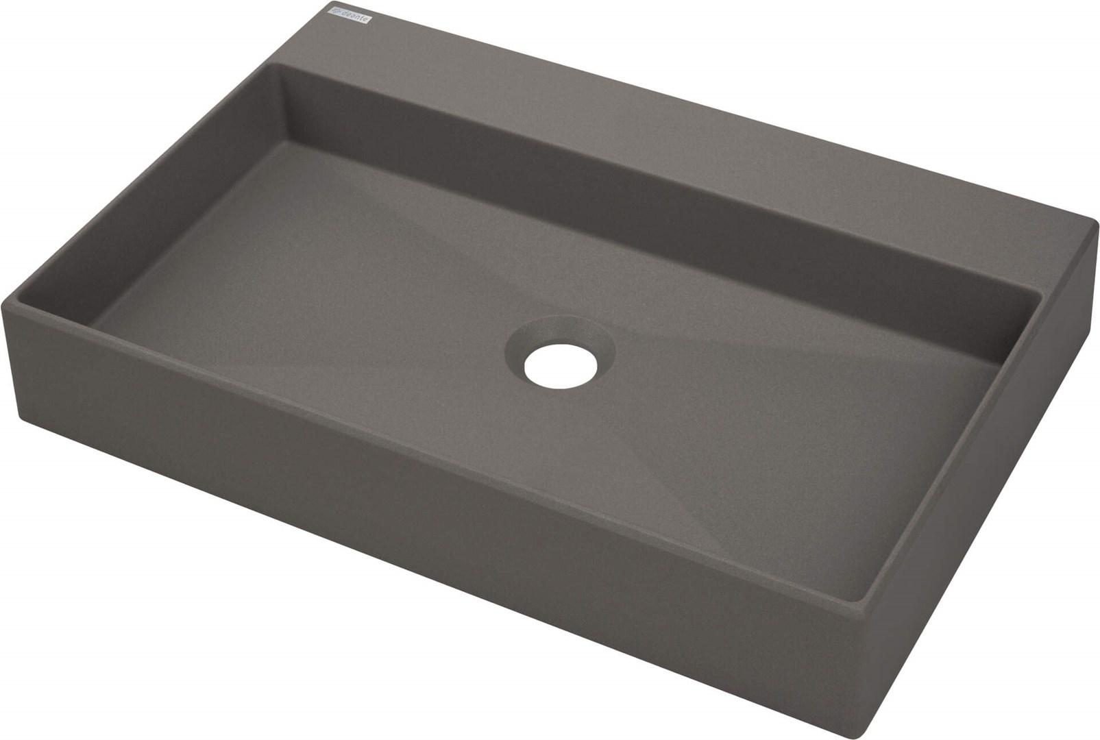 Håndvask til bordplade i granit Deante - 60 × 40 cm med plads til armatur billede