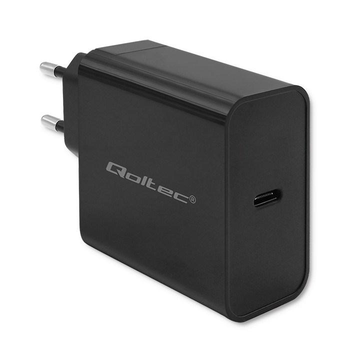 USB-C oplader Qoltec Super Quick PD 65W – sort billede