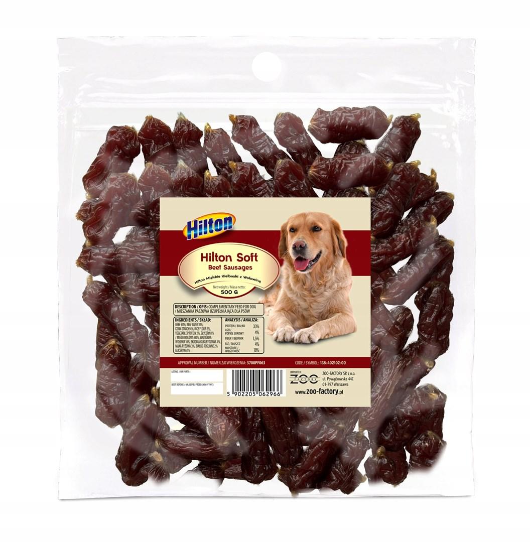 Hundegodbidder – Hilton Soft oksepølser 500 g billede