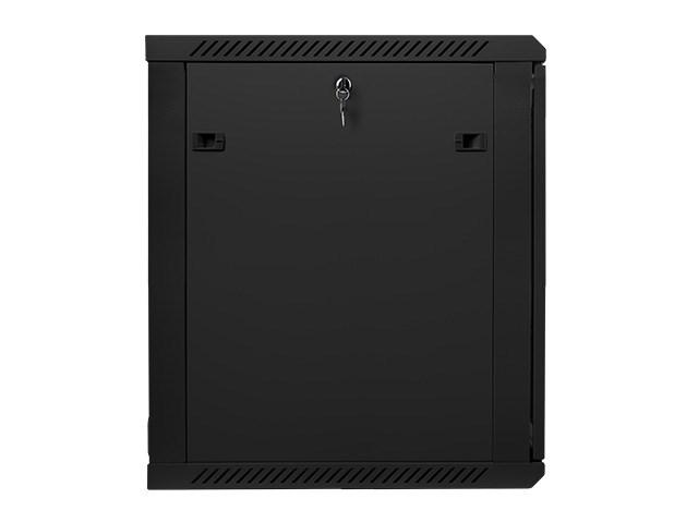 19" vægmonteret rackskab 15U - Lanberg, 600×600 mm, sort (glasdør) billede