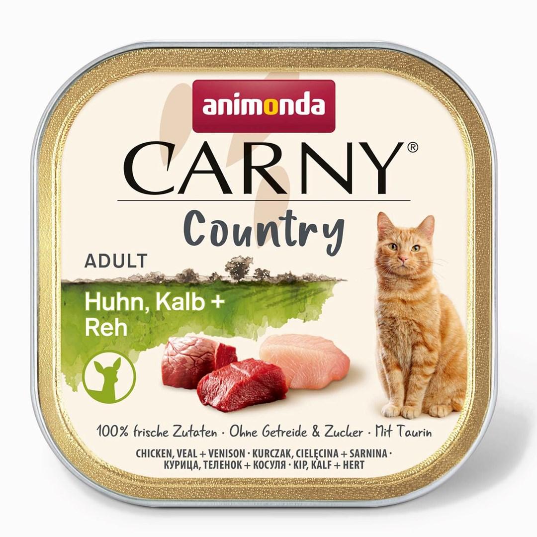 Vådfoder til kat – Animonda Carny Country kylling, kalv + hjort 100 g billede