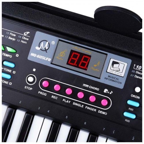 Keyboard til børn 61 tangenter - MQ 605 UFB med mikrofon og display