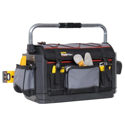 Værktøjstaske med åbent rum STANLEY FatMax - nylon/plast, sort/grå (49 × 28 × 31 cm)
