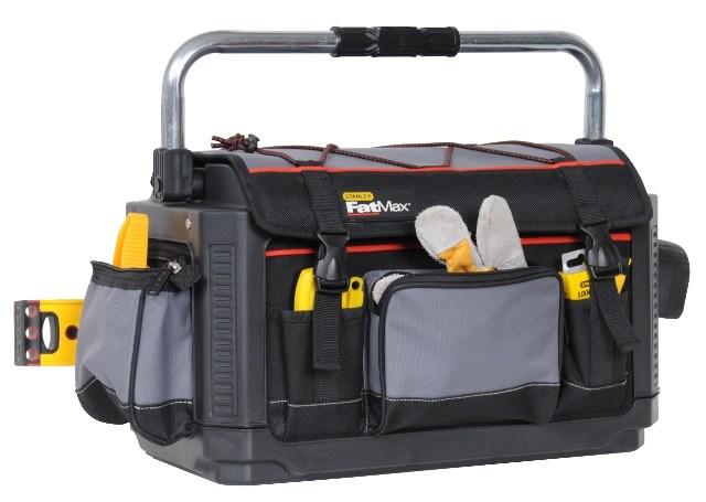 Værktøjstaske med åbent rum STANLEY FatMax - nylon/plast, sort/grå (49 × 28 × 31 cm)