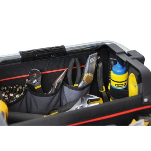 Værktøjstaske med åbent rum STANLEY FatMax - nylon/plast, sort/grå (49 × 28 × 31 cm)
