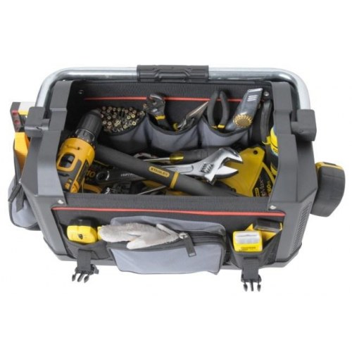 Værktøjstaske med åbent rum STANLEY FatMax - nylon/plast, sort/grå (49 × 28 × 31 cm)