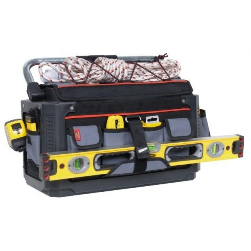 Værktøjstaske med åbent rum STANLEY FatMax - nylon/plast, sort/grå (49 × 28 × 31 cm)
