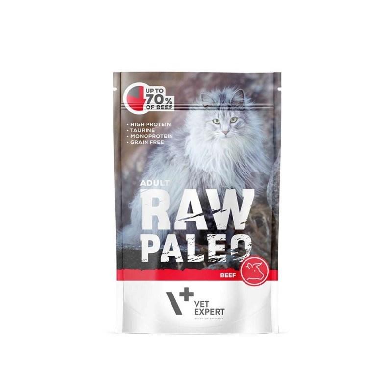 Vådfoder til kat – VetExpert Raw Paleo Adult, oksekød, 100 g billede