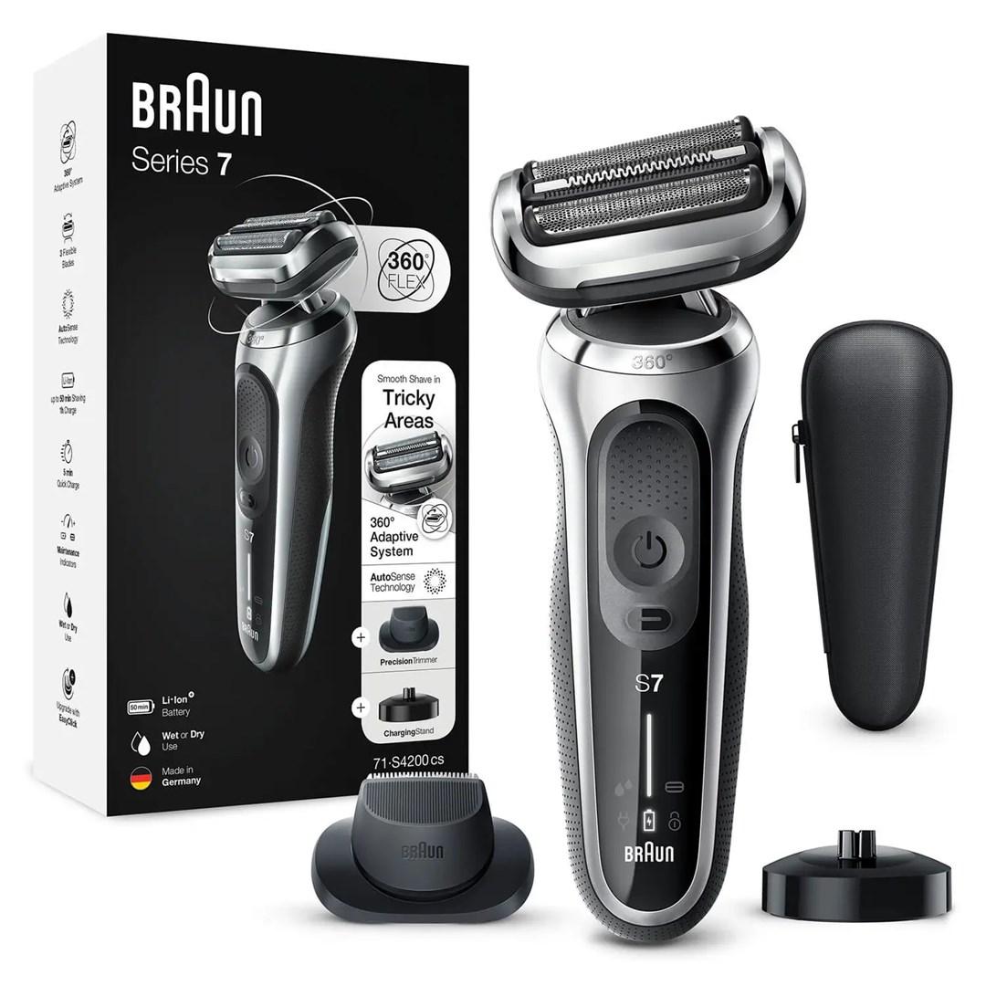Barbermaskine folie Braun Series 7 71-S4200cs - sort med trimmer billede