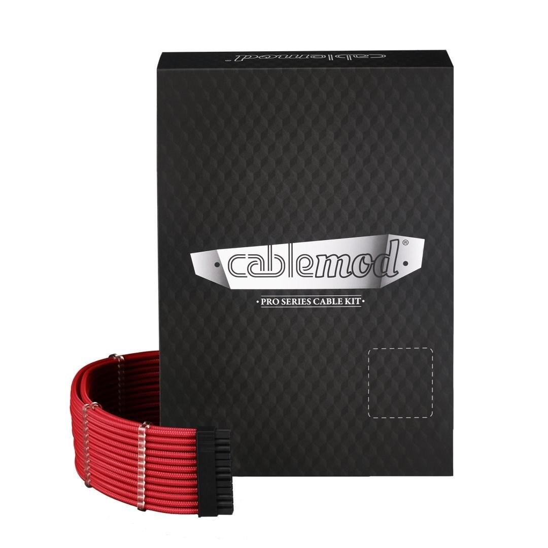 Forlængerstrøm kabelsæt til PC - Cablemod Pro, rød, 0,7 m billede