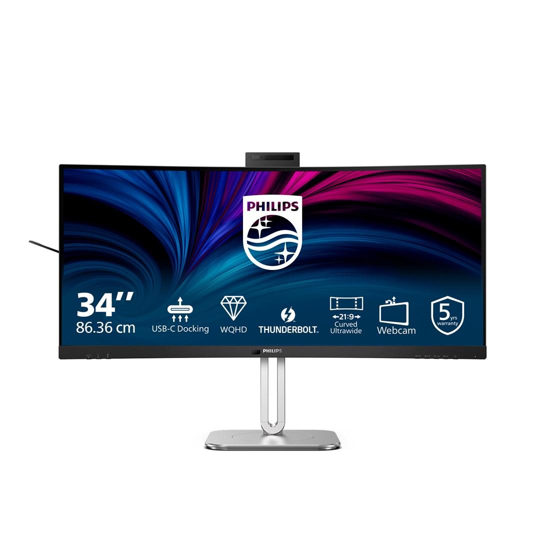 Buet 34" skærm Philips 6000-serien 34B2U6603CH - WQHD, USB‑C, Thunderbolt 4, webcam
