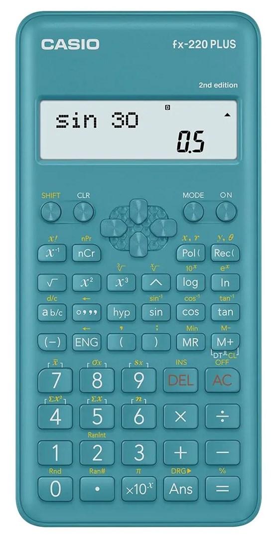 Lommeregner Casio fx-220 Plus 2nd Edition - blå, 12-cifret billede