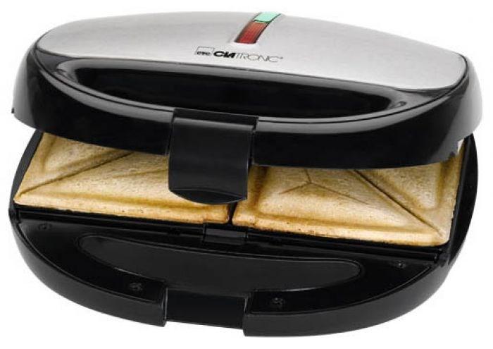 Sandwich- og vaffeljern - Clatronic ST/WA 3670, 800 W, sort/rostfrit stål