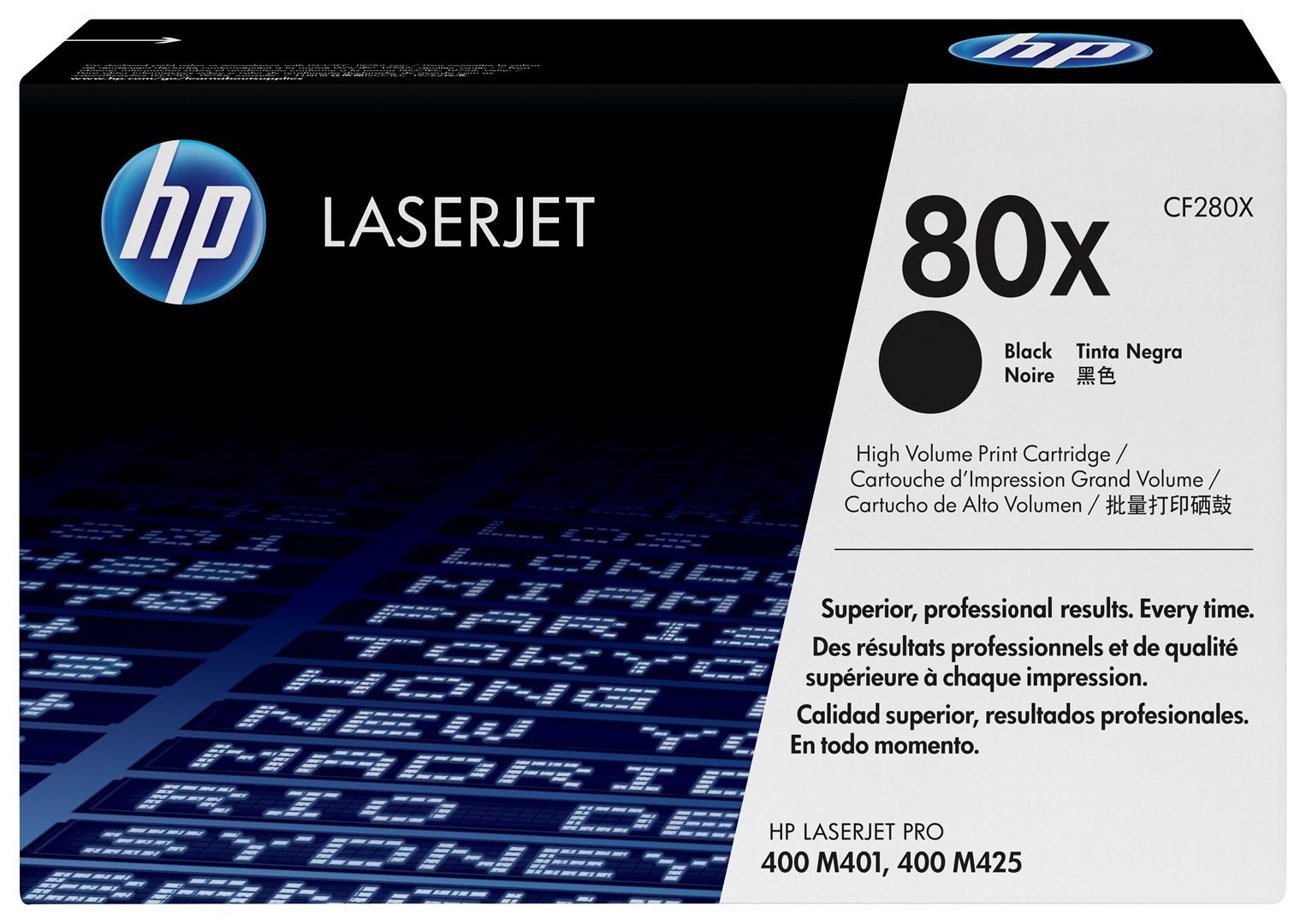 Tonerpatron sort til laserprinter - HP 80X High Yield