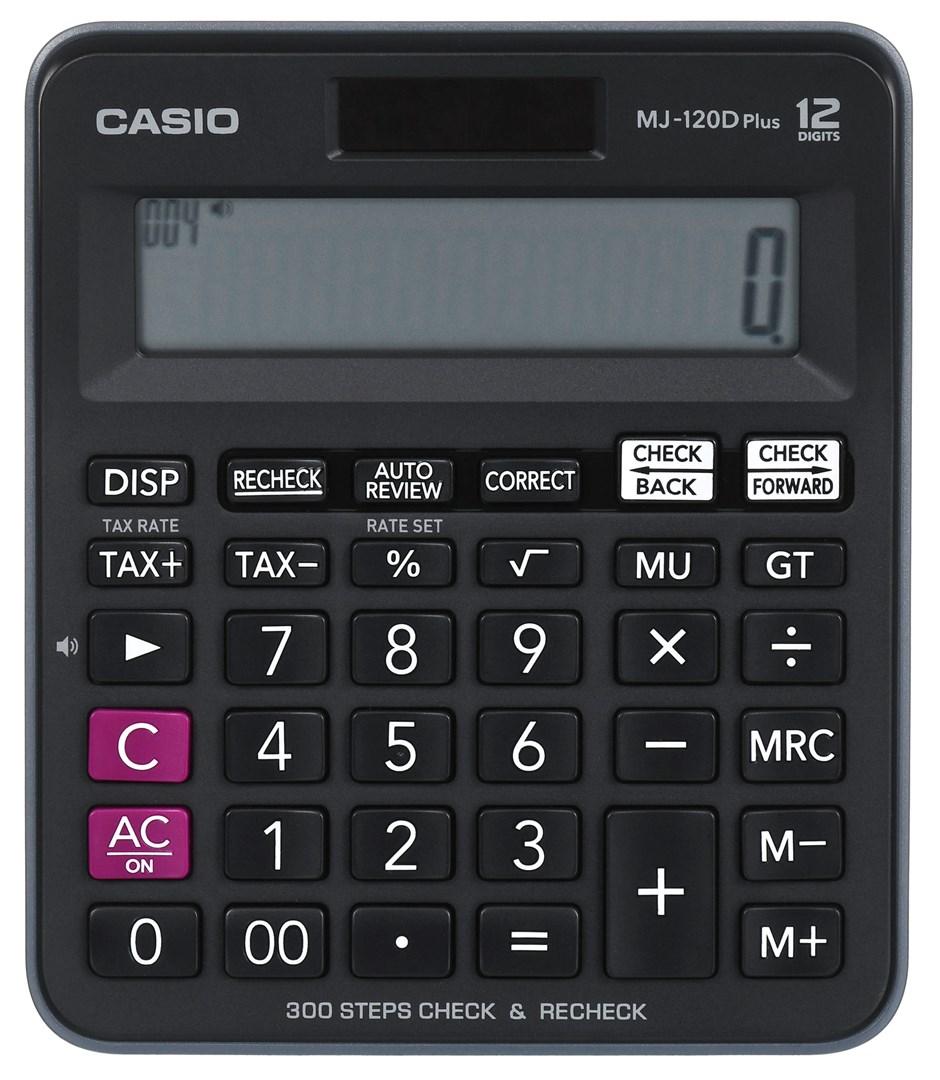 Lommeregner Casio MJ-120D Plus skrivebord, sort - 12-cifret billede