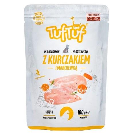 Hundefoder vådfoder TufTuf med kylling og gulerod – 100 g billede
